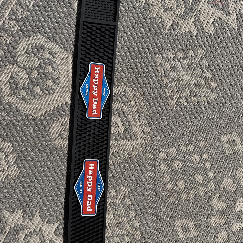 Black Happy Dad Bar Rail Mat